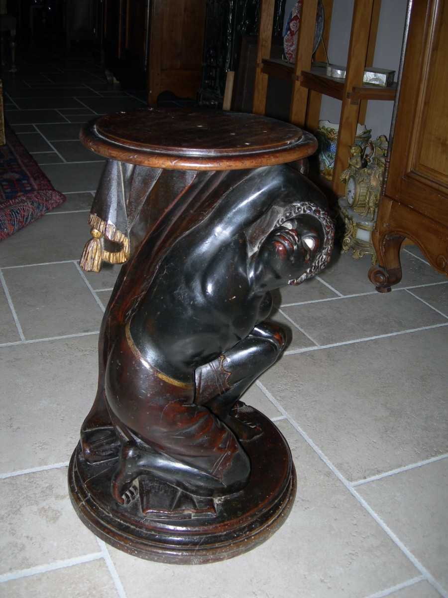 Nubian Polychrome Sculptted Wood Presentation Saddle Italy Ancient Venitian Work 19th Century-photo-1