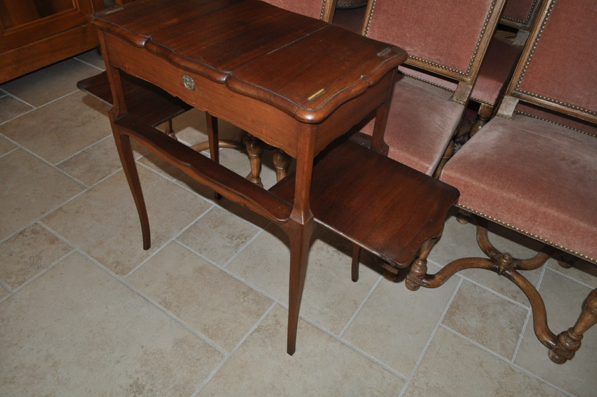 Small Antique Mahogany Dressing Table Art Nouveau Period Occasional Table-photo-1