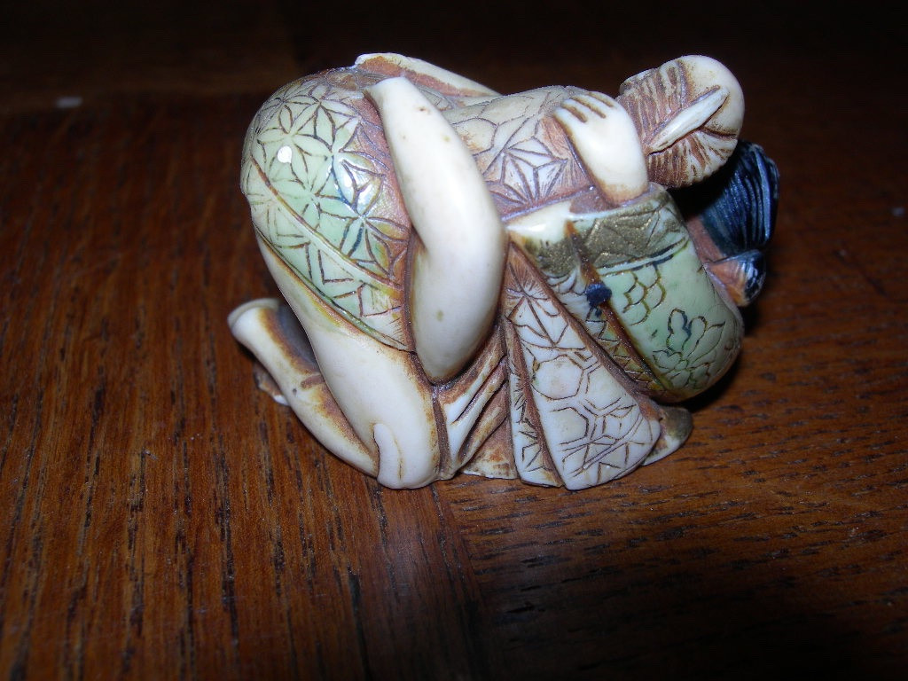 Erotic Polychrome Ivory Nétsuké Japan, Late 19th Or Early 20th Century Curiosity Item-photo-4
