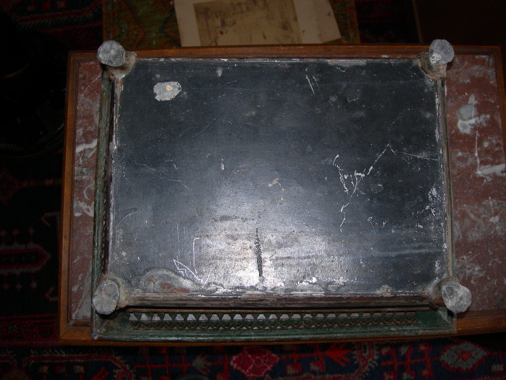 Antique Planter In Painted Sheet Metal, Late 18th Century, With Floral Decor, In The Directoire Style.-photo-2