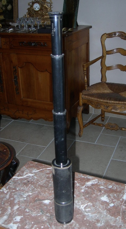 Old Telescopic Marine Telescope E. Vion 57 Cm Magnification X 40 19th Century