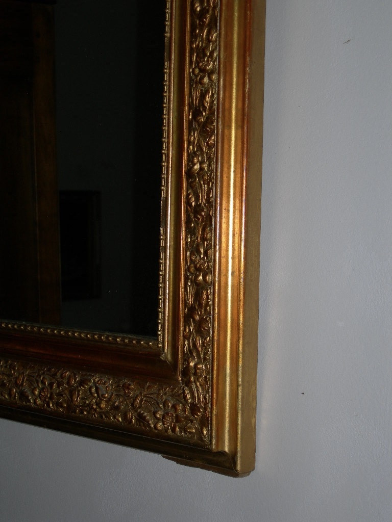 Small 19th Century Gilded Mirror In Wood And Gilded Stucco In The Napoleon III Style.-photo-4