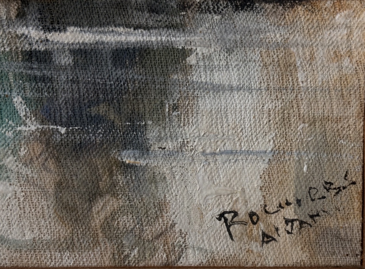 Antique Painting Oil On Canvas Signed Gerhard Cohn Roemers Marine Port Of Bruges Boat-photo-4