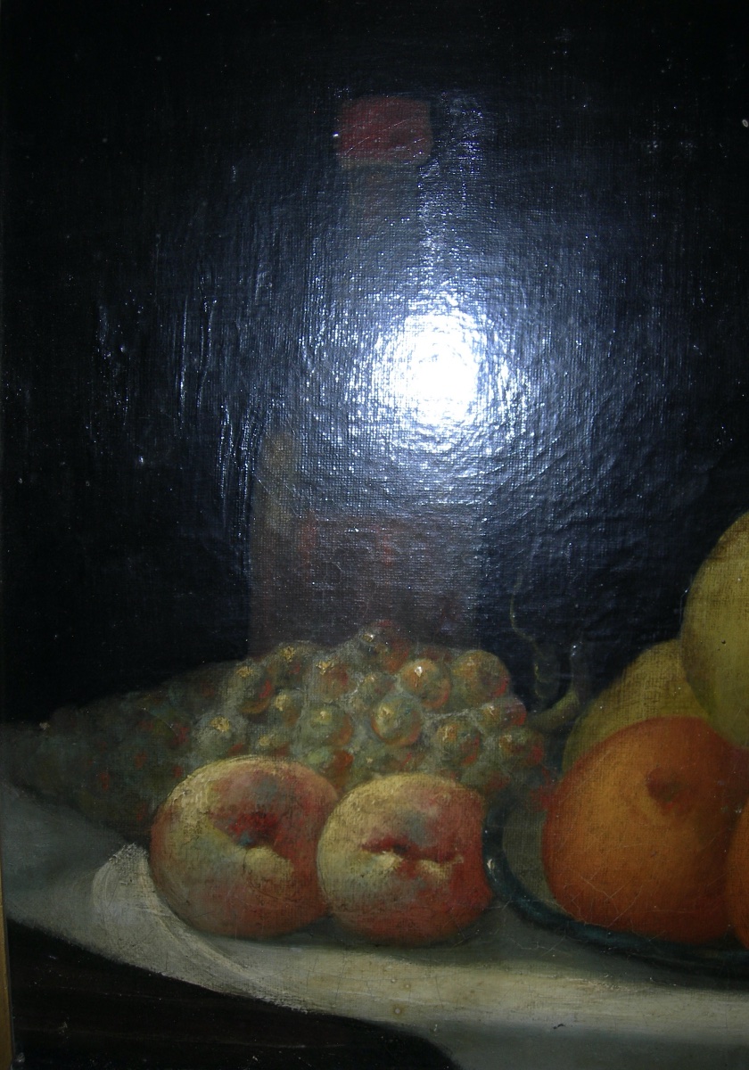 Antique 19th-century Oil-on-canvas Still Life Painting Featuring Fruit, Signed "l. Magnier"-photo-4