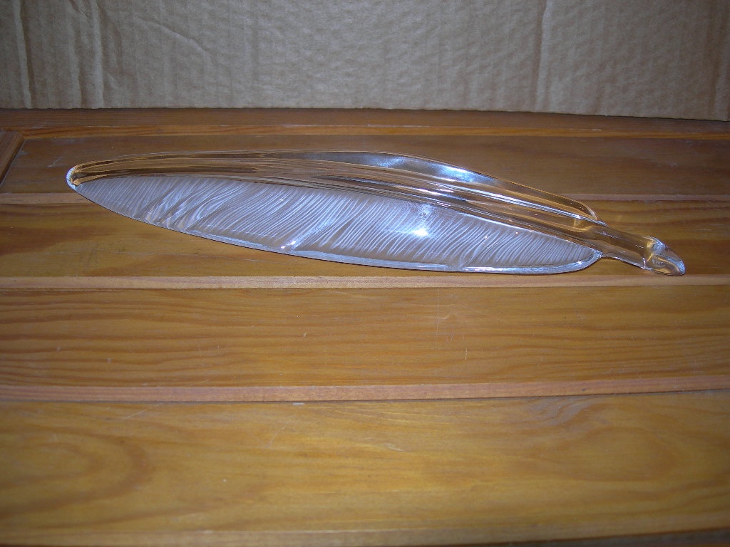 Presse-papier en cristal de Baccarat signé en forme de plume nécessaire de bureau presse papier-photo-2