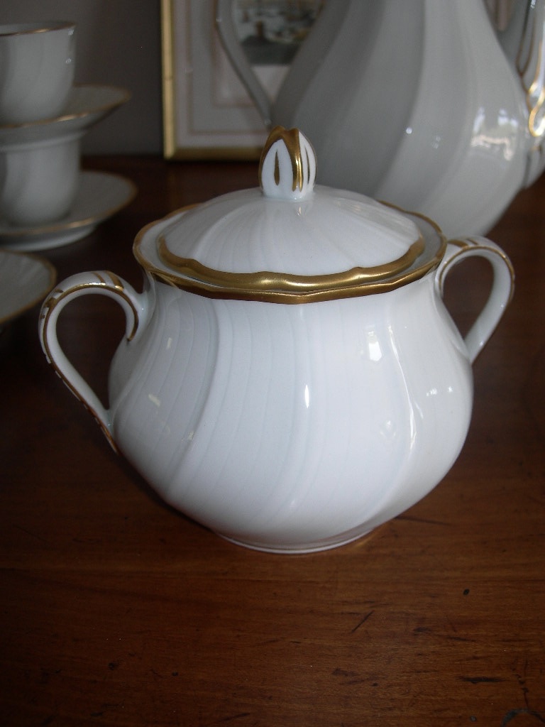 Limoges Porcelain Coffee Set By Bérnardaud, "verlaine" Model, Complete And In Perfect Condition -photo-4