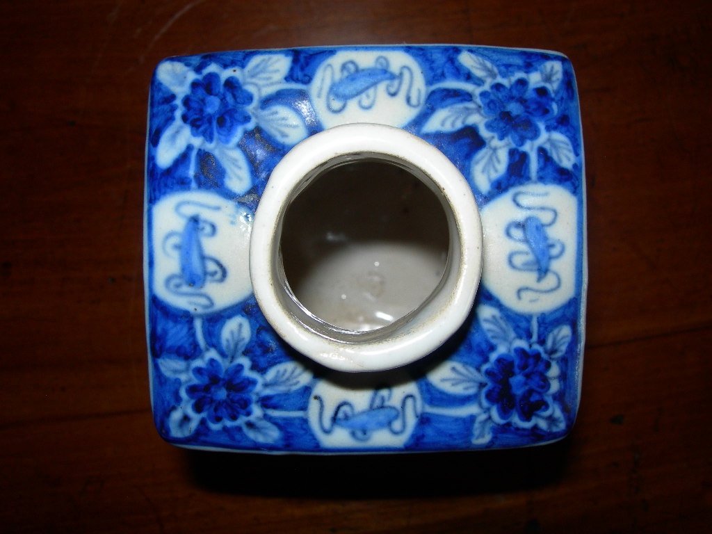 Boite à thé ancienne en faïence de Delft d'époque 18e XVIIIe Signé Van Duijn décor chinoiseries-photo-6