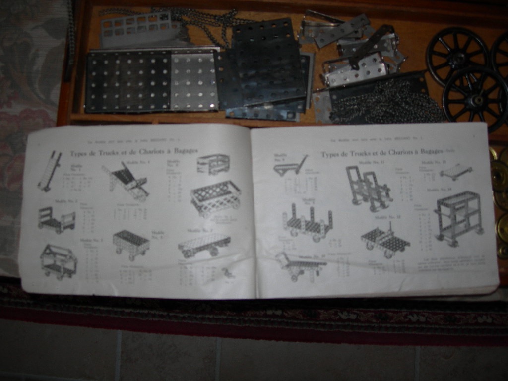 Coffret de Meccano ancien en bois boite de choix n°6 période nickelée avec notice vers 1919 -photo-5