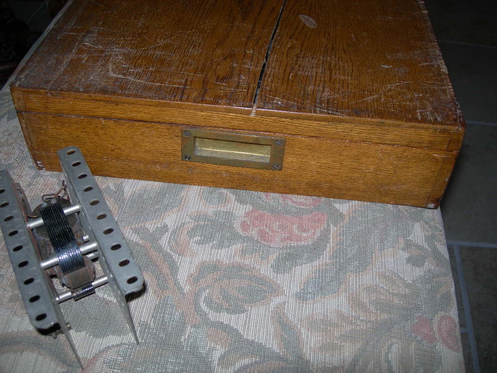 COFFRET DE MECCANO ANCIEN EN BOIS BOITE DE CHOIX N°6 PÉRIODE NICKELÉE VERS 1919 AVEC UN MOTEUR-photo-4