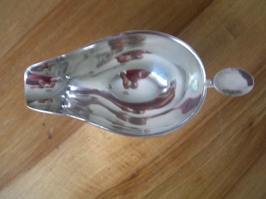 Silver-colored Metal Gravy Boat By Ercuis France-photo-2