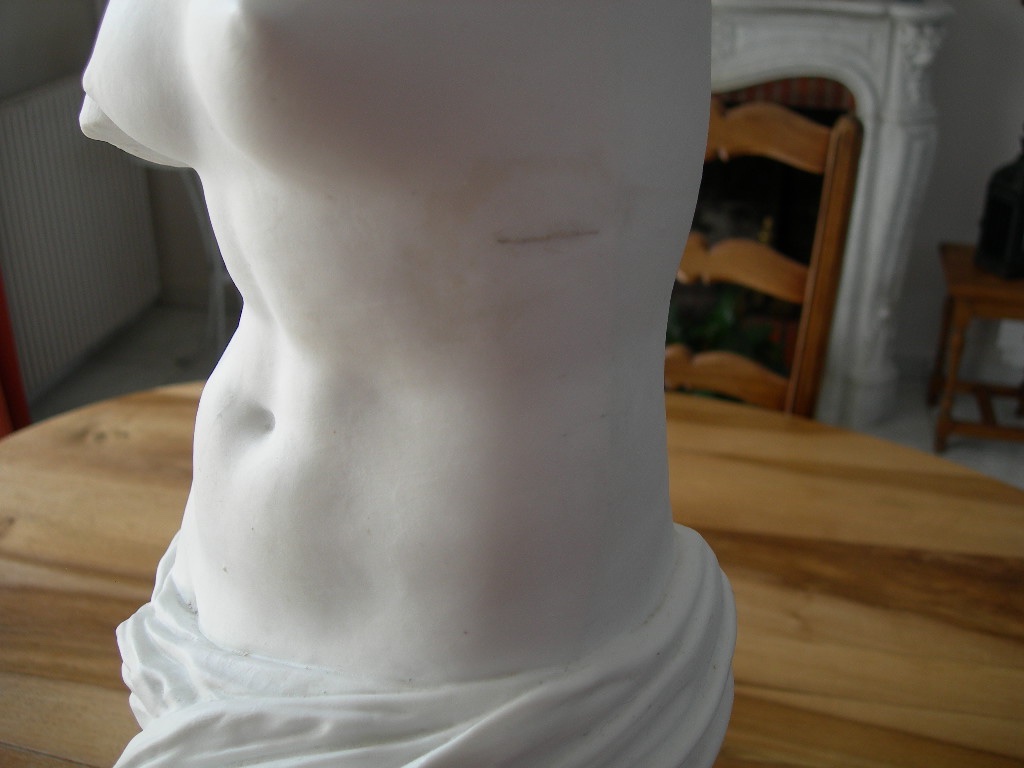 Grande statuette ou statue la Vénus de Milo en biscuit de porcelaine sculpture ancienne 73 cm-photo-4
