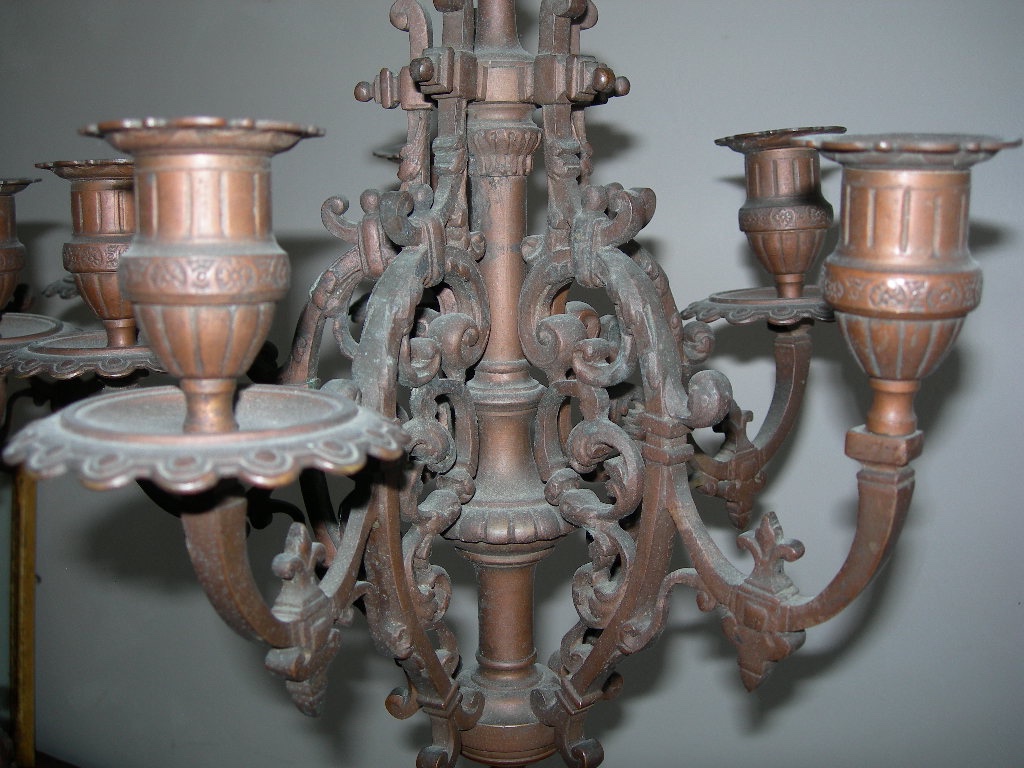 Pair Of Large Antique Candelabra From The Napoleon III Period (19th Century), Made Of Bronze And Marble -photo-3