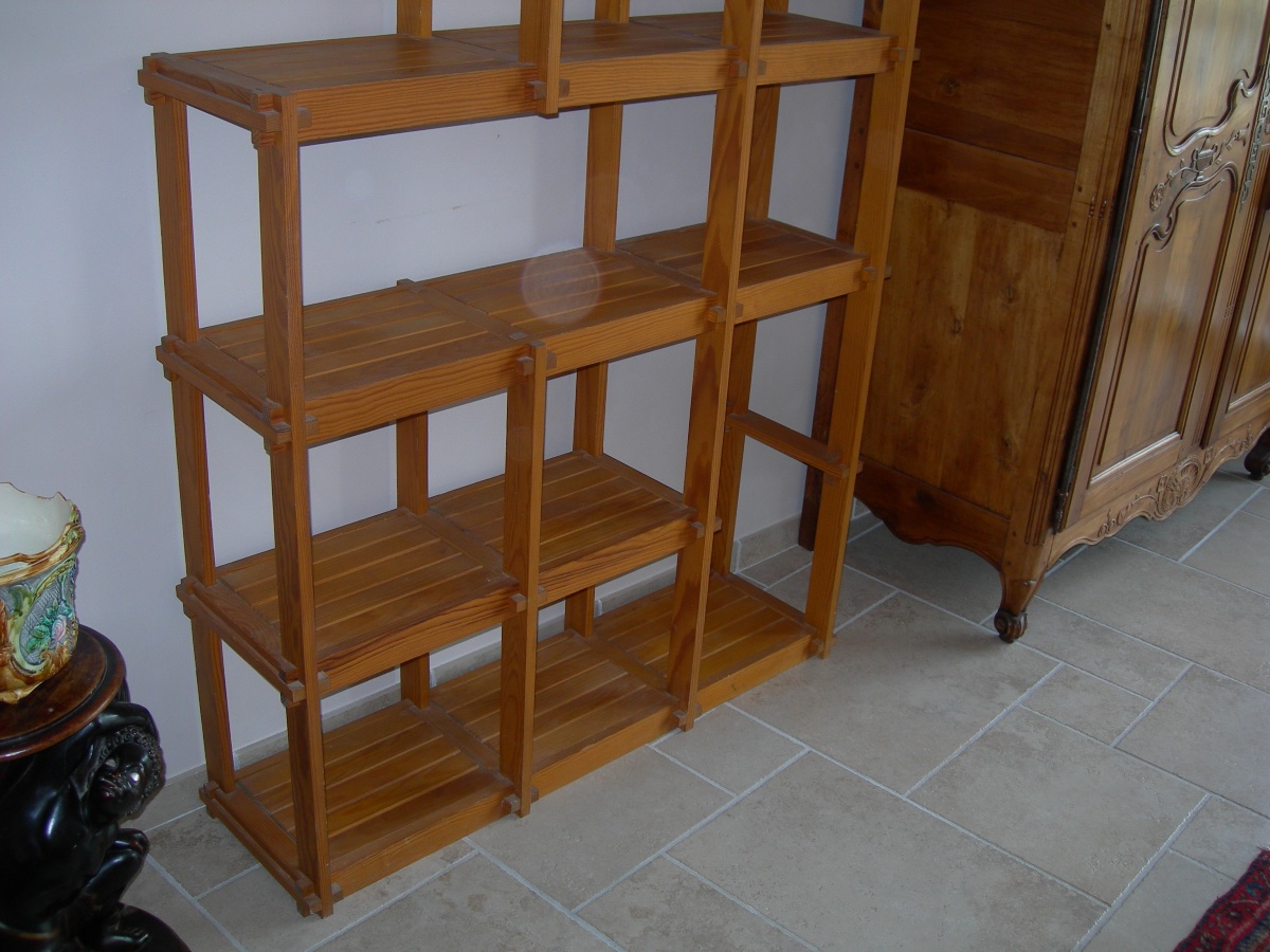 Etagère en pin design des années 60 - 70 style Pierre Gautier Delaye ou de la maison Regain-photo-3