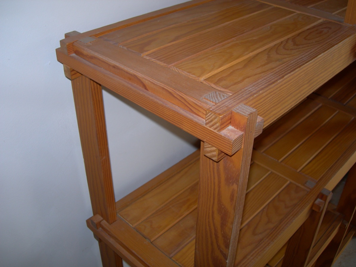 Etagère en pin design des années 60 - 70 style Pierre Gautier Delaye ou de la maison Regain-photo-4