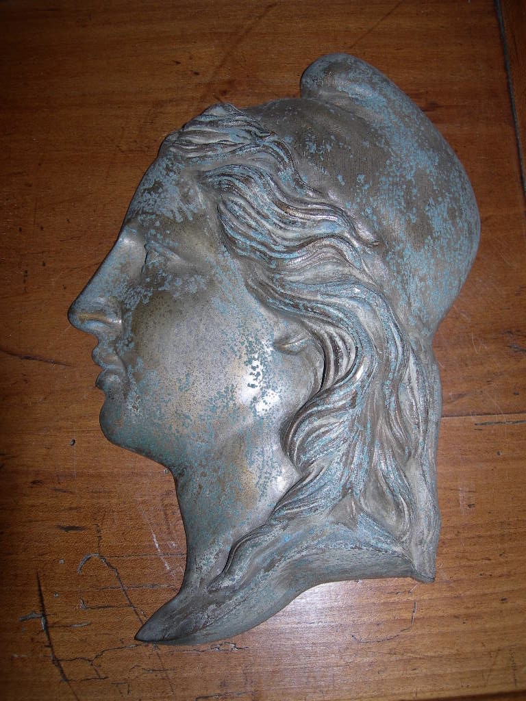 Effigie profil de Marianne en bronze objet ancien sculpture d'époque début 20ème
