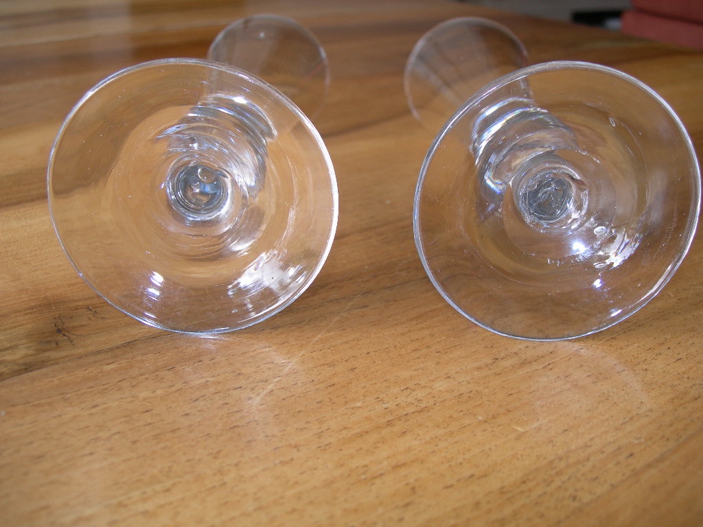2 flutes anciennes en verre soufflé d'époque 18ème objet XVIIIeme siècle verre à vin XVIIIe 18e-photo-4