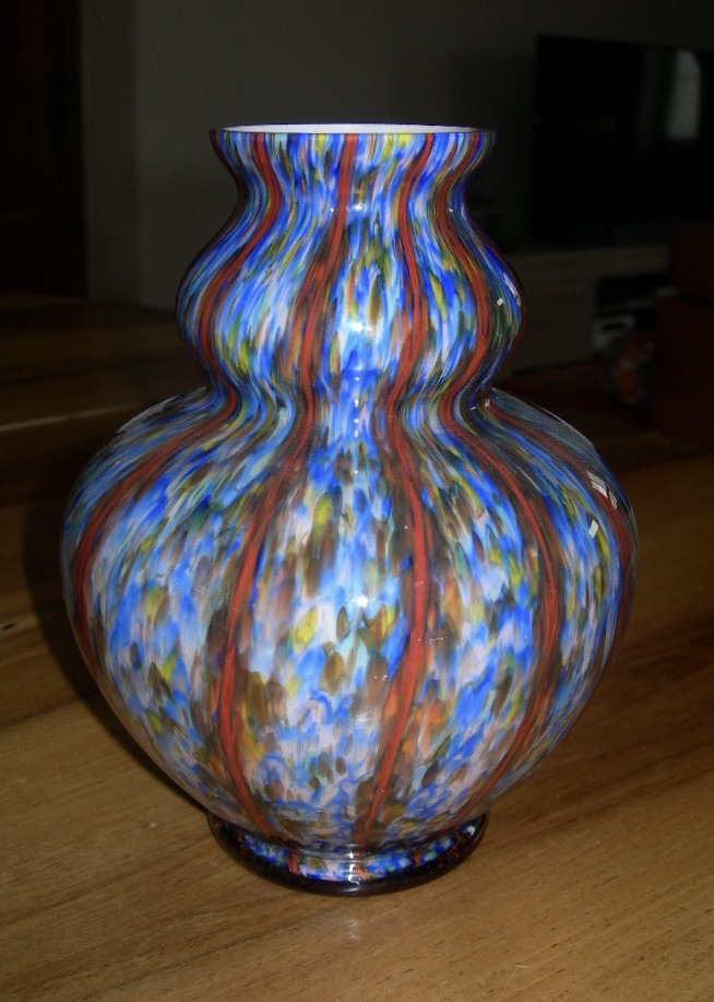 Double-gourd-shaped Murano Blown Glass Vase Attributed To Fratelli Toso, 1950s–1960s, Venice-photo-3