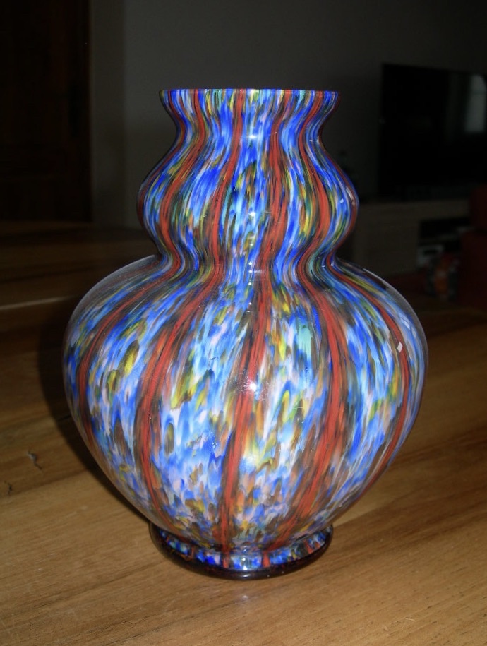 Double-gourd-shaped Murano Blown Glass Vase Attributed To Fratelli Toso, 1950s–1960s, Venice