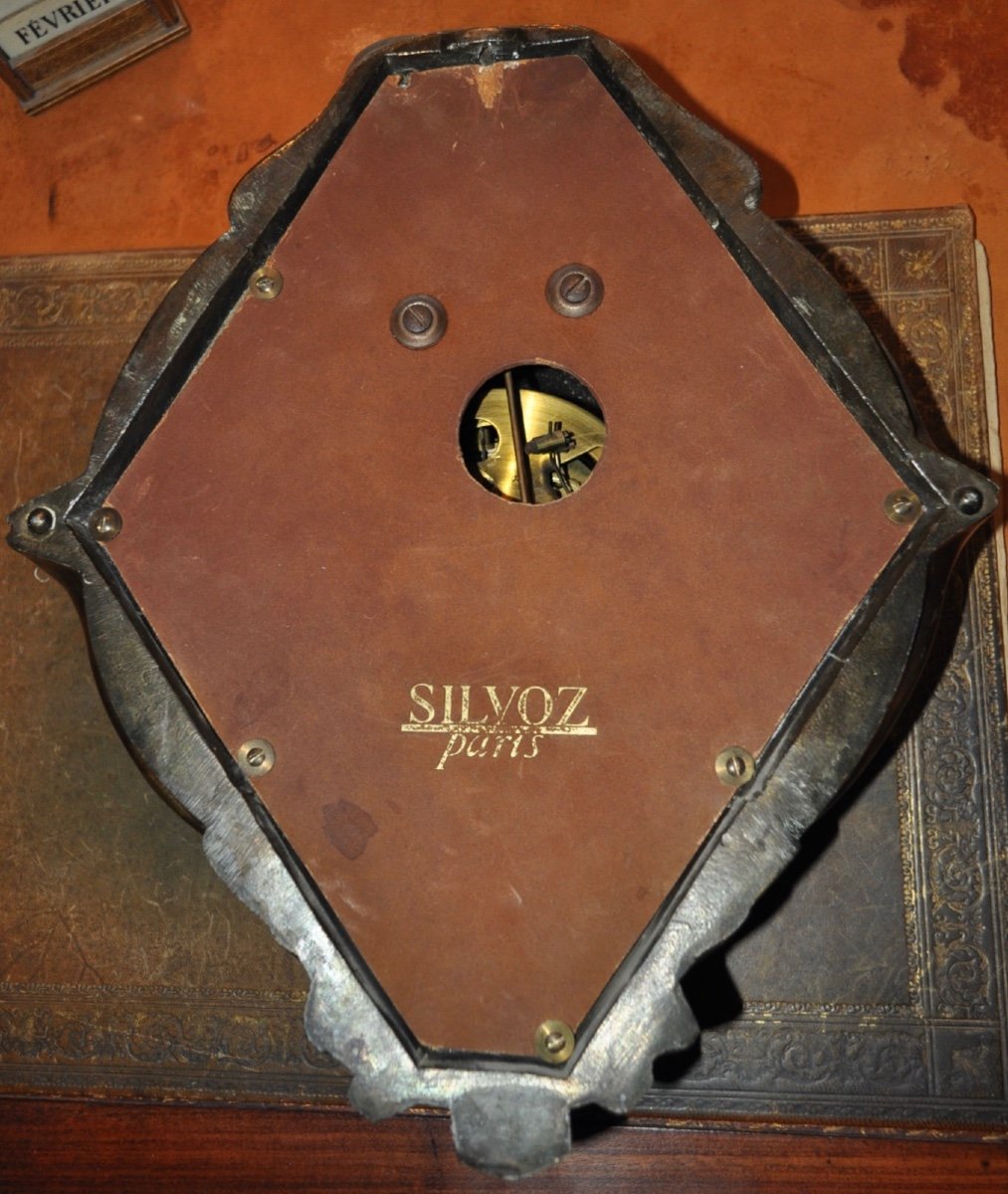 Wall Clock In Bronze From The 50s Brand Silvoz Paris Cartel Wall Lamp Year 50-photo-2