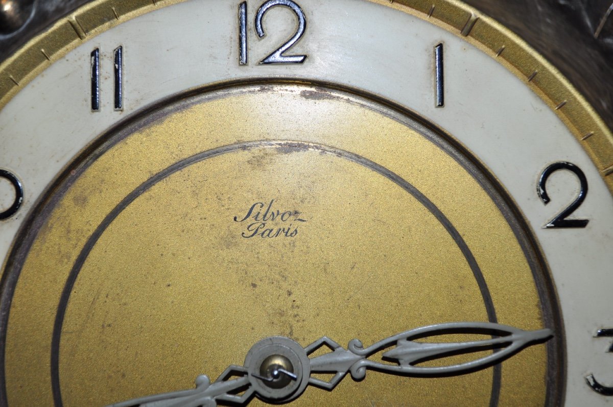 Wall Clock In Bronze From The 50s Brand Silvoz Paris Cartel Wall Lamp Year 50-photo-3