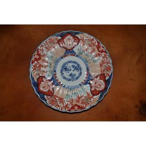 Large Old Porcelain Dish From Imari Japan 19th Century Diameter 30.5 Cm