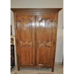 Armoire Louis XIV - Louis XV en chêne massif époque 18ème meuble ancien 2 portes