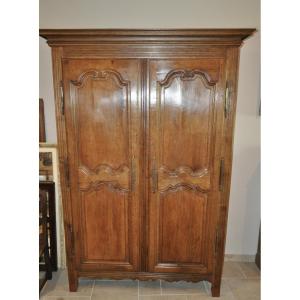 PETITE ARMOIRE LOUIS XIV - LOUIS XV EN CHÊNE MASSIF ÉPOQUE 18ème MEUBLE ANCIEN 2 PORTES