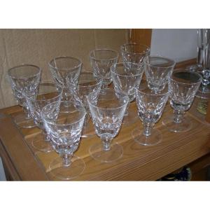 12 verres à vin liqueur ou apéritif modèle Jersey en cristal de St Saint Louis France 11,2 cm