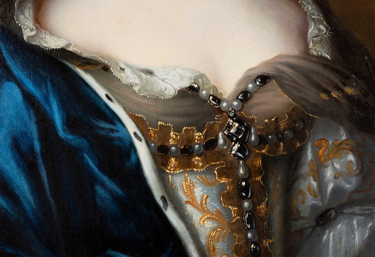 Follower Of Pierre Mignard - Portrait Of A Royal Princess In Ermine Coat-photo-4
