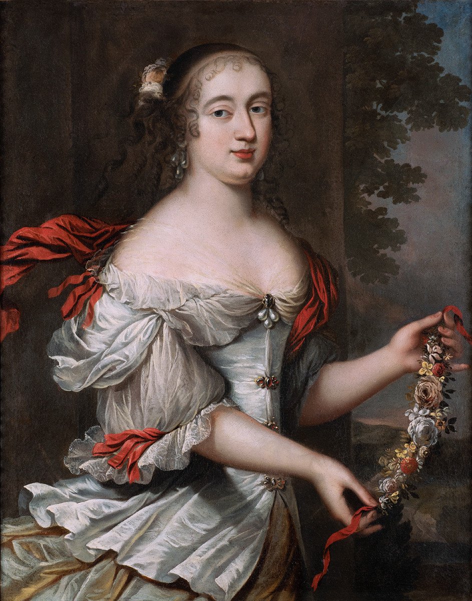 Charles Et Henri Beaubrun - Portrait d'Une Jeune Femme De La Cour Représentée En Déesse Flore-photo-2