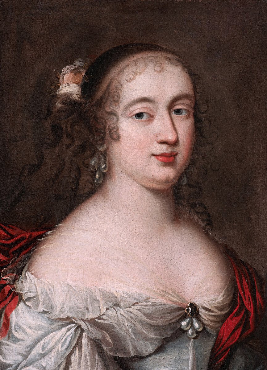 Charles Et Henri Beaubrun - Portrait d'Une Jeune Femme De La Cour Représentée En Déesse Flore-photo-3