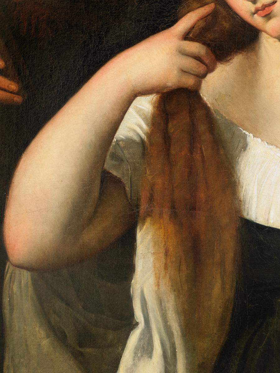 Représentation Néoclassique De La Femme Au Miroir Du Titien-photo-4