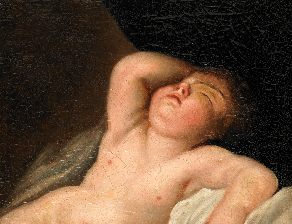 Cupid Representation In His Sleep. Follower From Jacques-antoine Vallin-photo-3