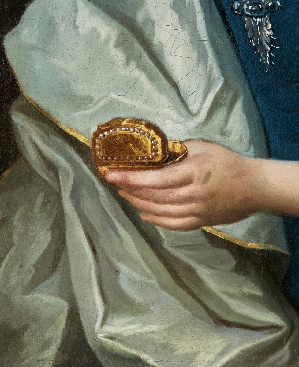Portait d'Une Dame à La Tabatière - 18ème Siècle - Ecole De Jean-françois Delyen-photo-4