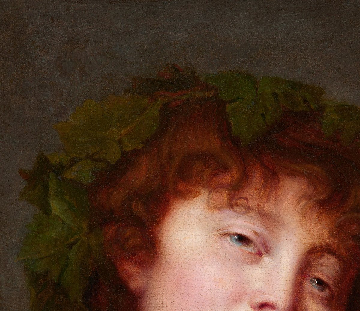 Suiveur de Jacques-Antoine Vallin - Portrait d'une Bacchante - 19ème Siècle-photo-4