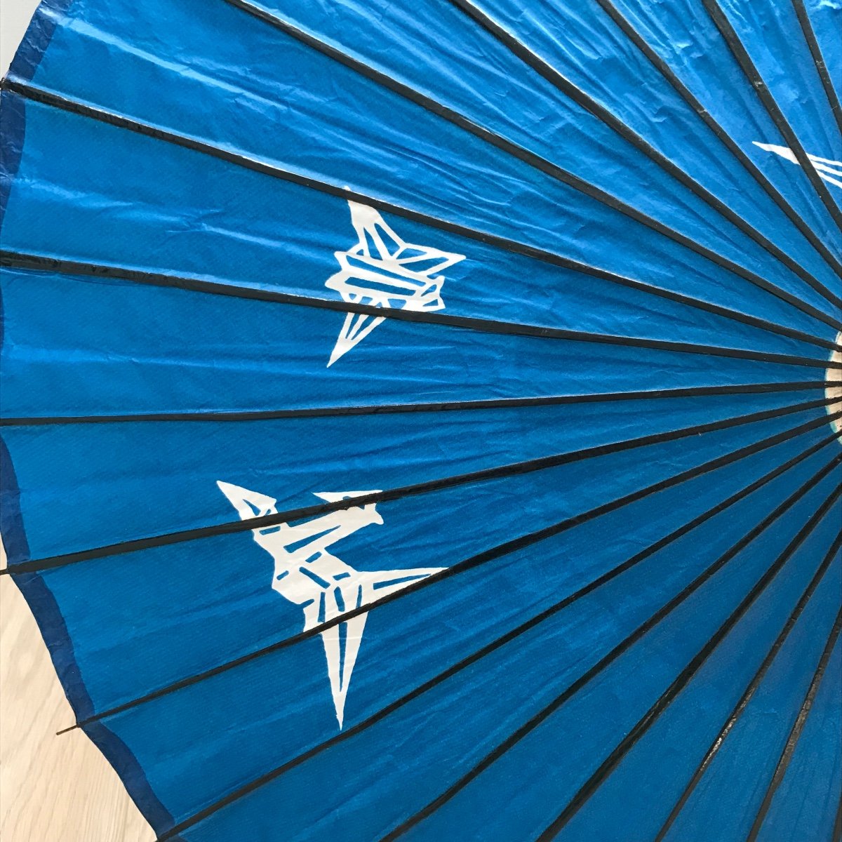 Japanese Umbrella In Blue Washi Paper And Origami - Japan-photo-4