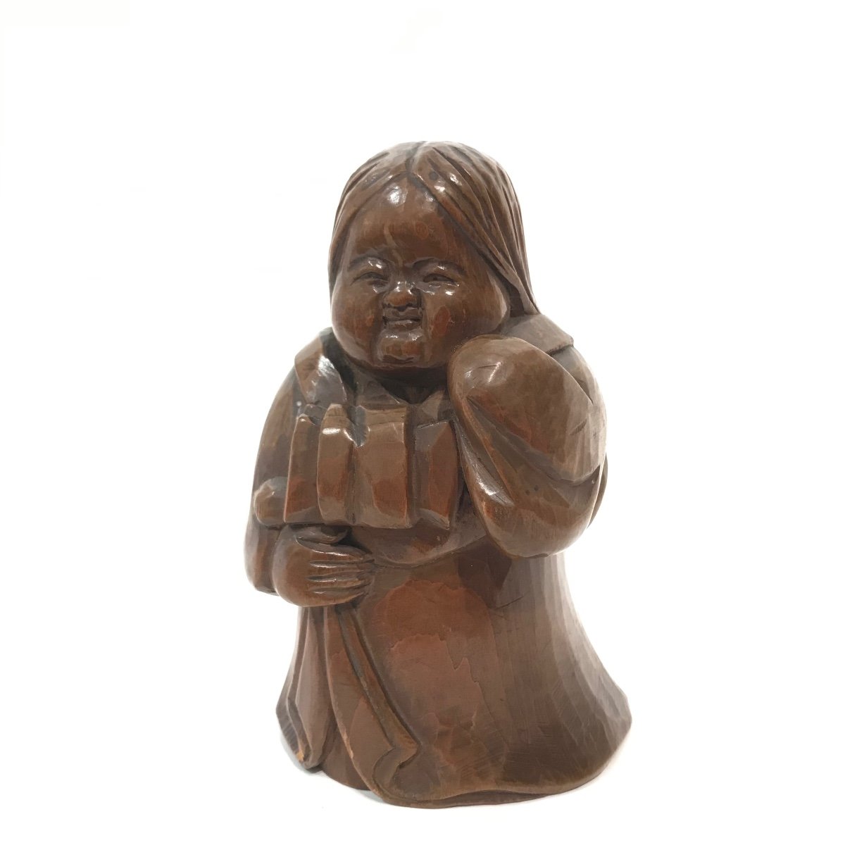 Okimono Japanese Sculpture By Okame - Japan-photo-3
