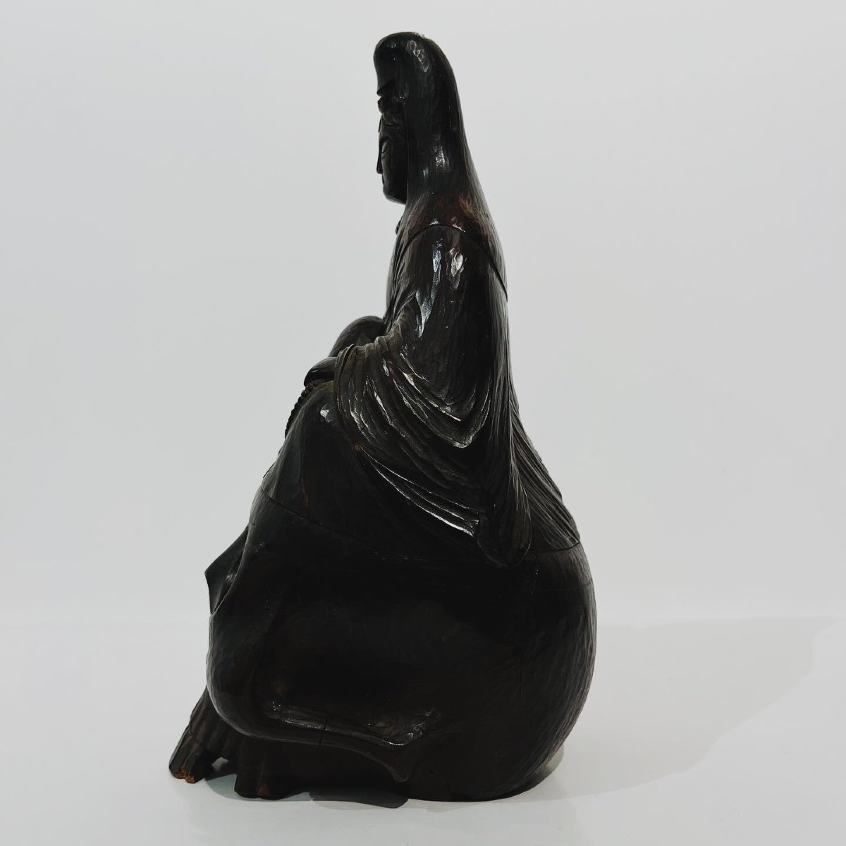 Okimono Sculpture Japonaise Kannon Et Vanité - Japon-photo-3