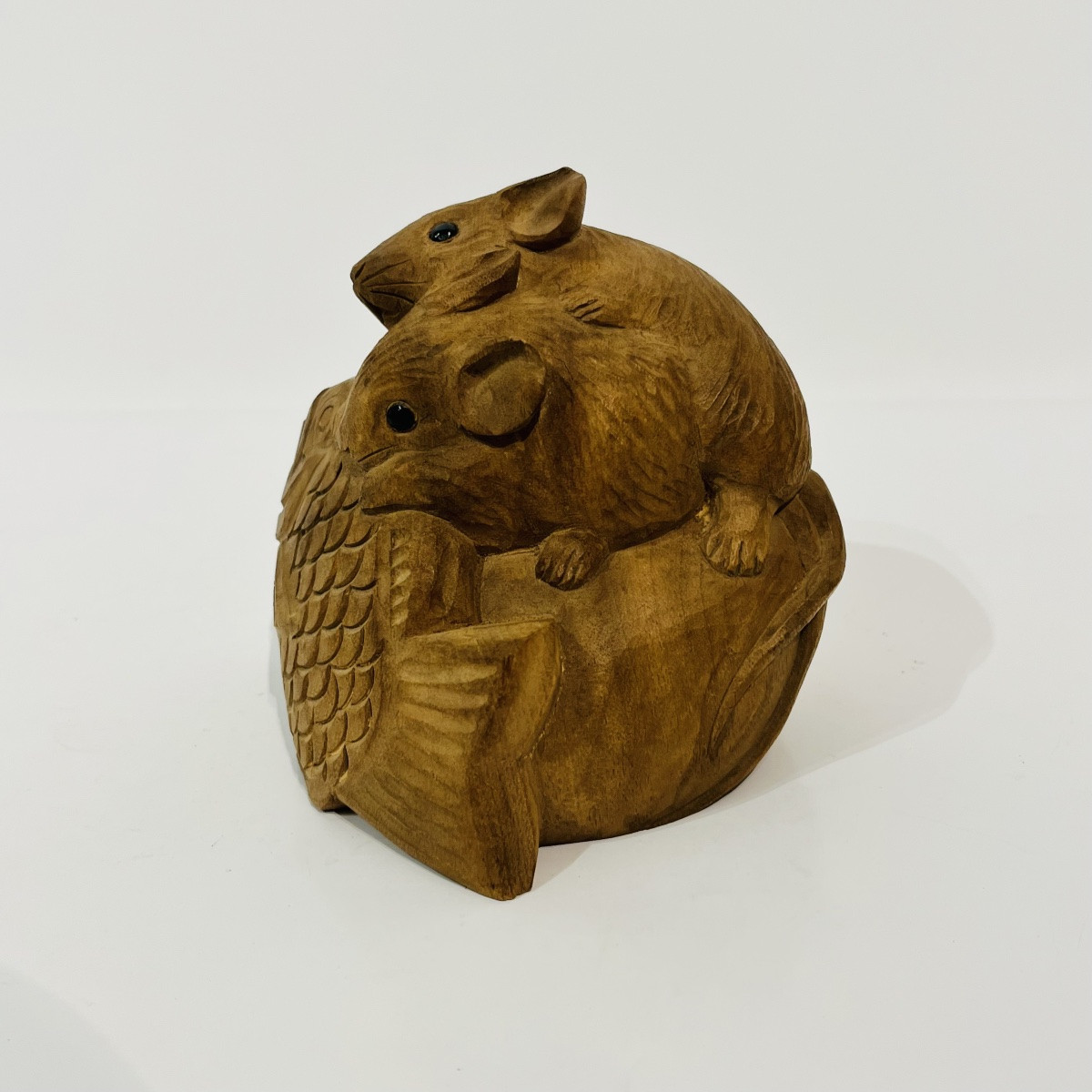 Okimono Sculpture Japonaise Souris Et Dorayaki - Japon-photo-2