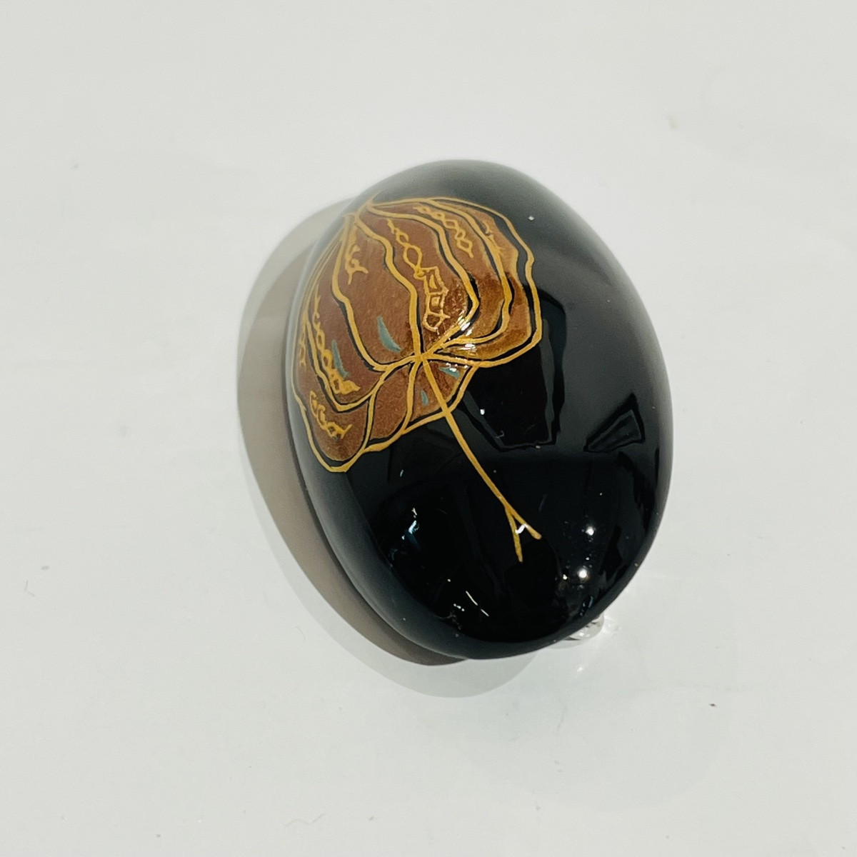 Obidome Physalis Brooch In Japanese Lacquer - Japan-photo-2