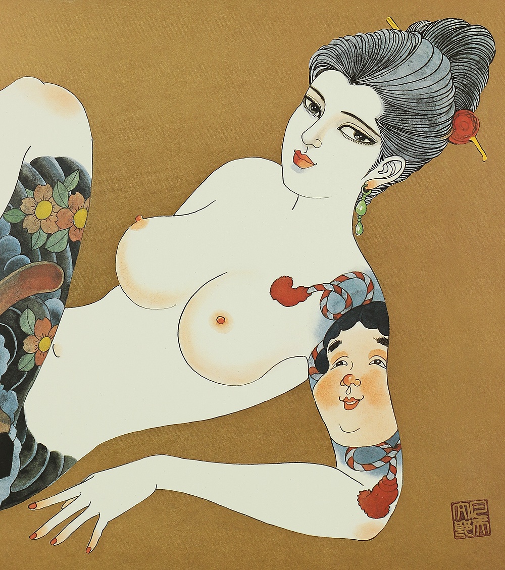 Estampe japonaise femme tatouée de Bonten Tarô -Japon-photo-2