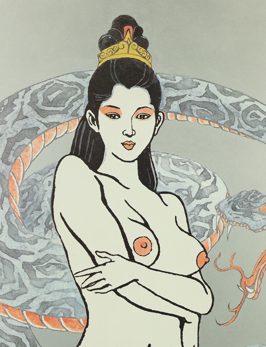 Japanese Print Of A Tattooed Woman By Bonten Tarô - Japan-photo-1