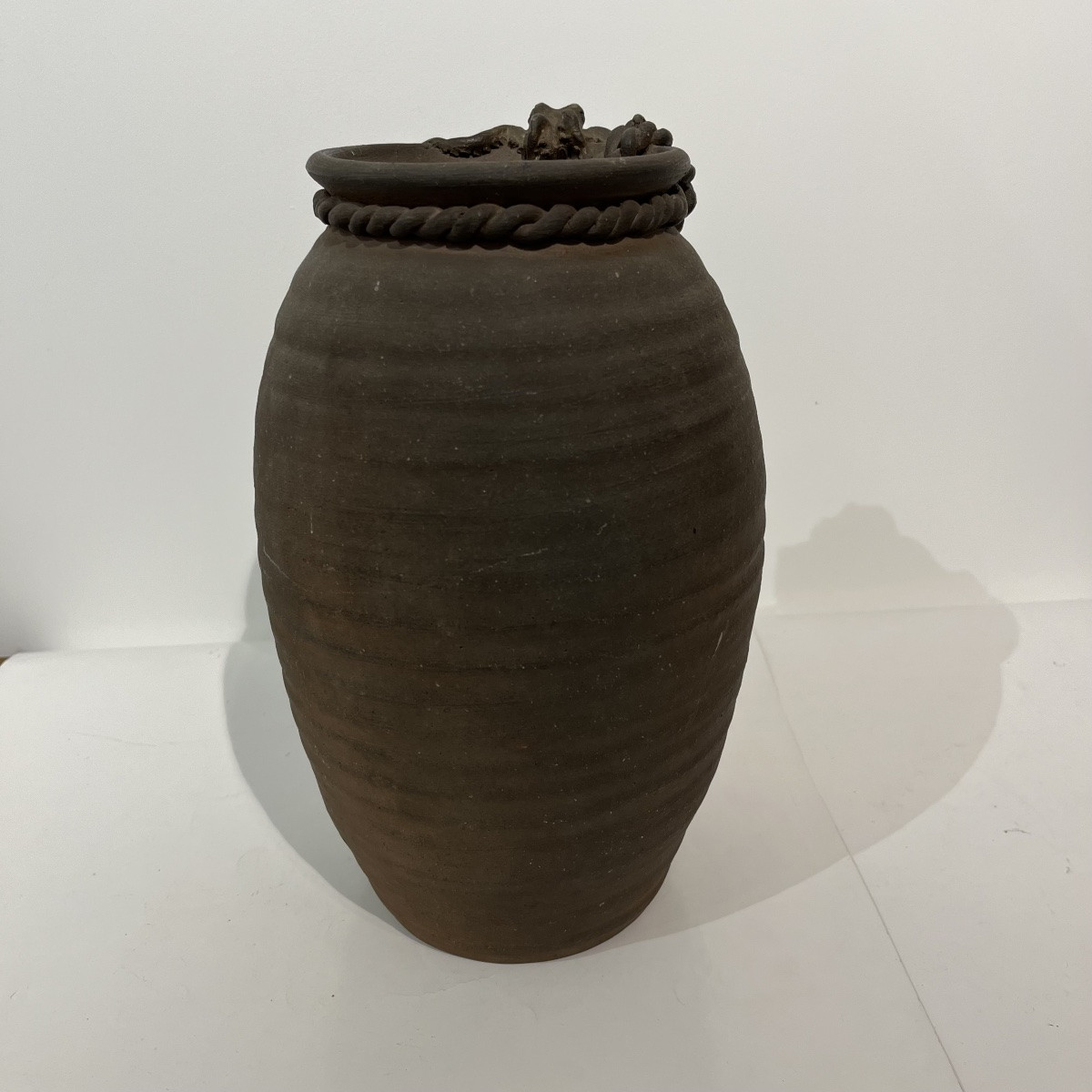 Japanese Takotsubo Vase With Octopuses In Bizen Terracotta - Japan-photo-4
