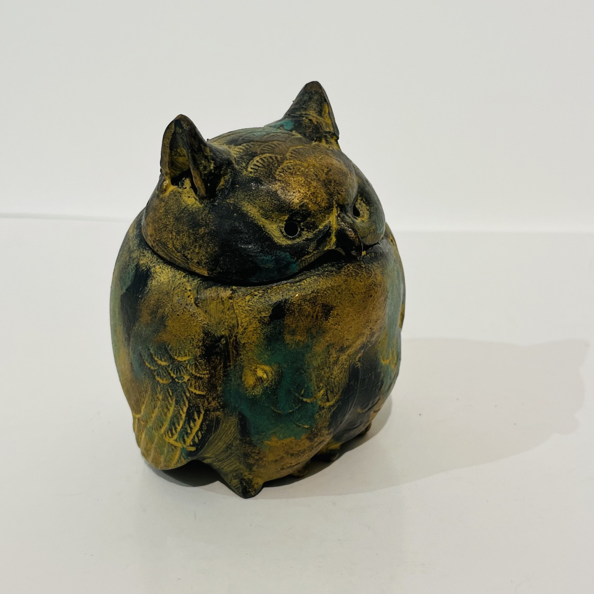 Japanese Copper Owl Incense Burner - Japan-photo-3