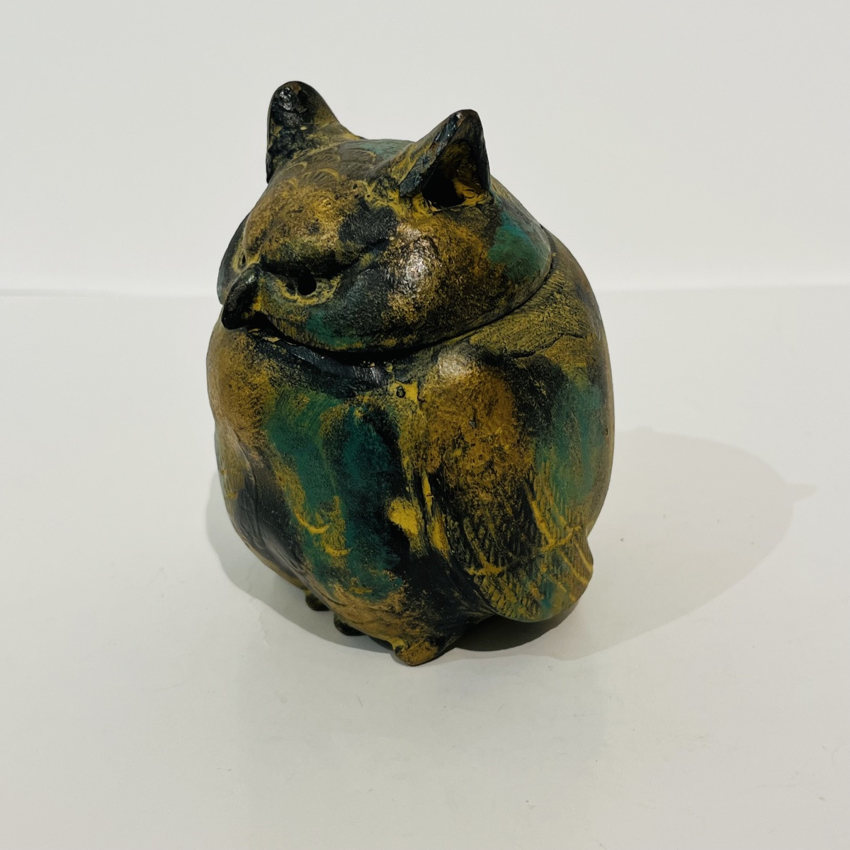 Japanese Copper Owl Incense Burner - Japan-photo-4