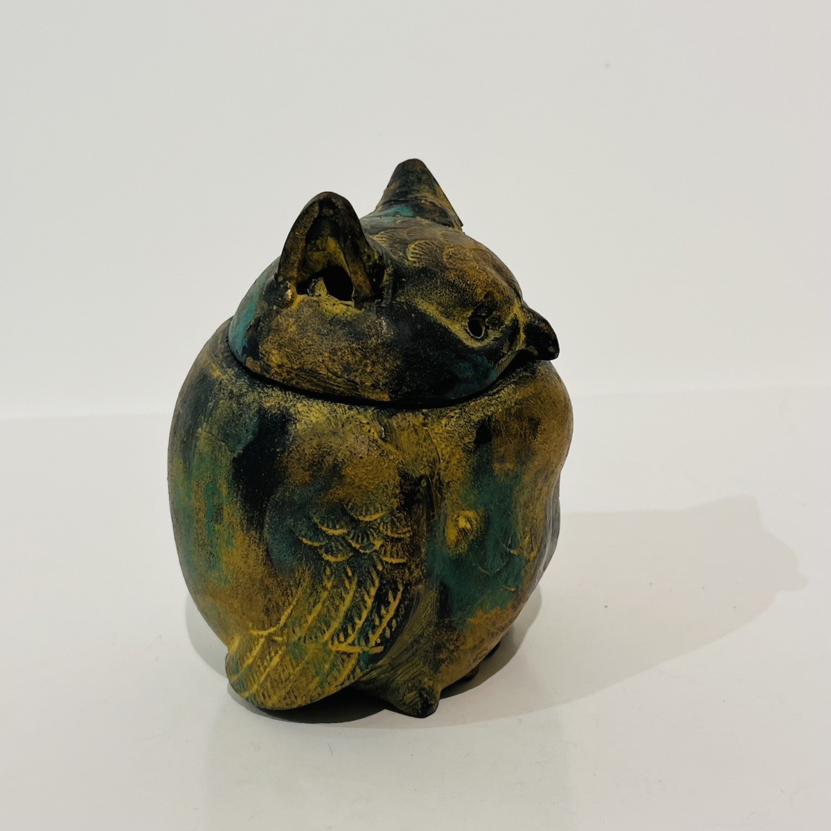 Japanese Copper Owl Incense Burner - Japan-photo-5