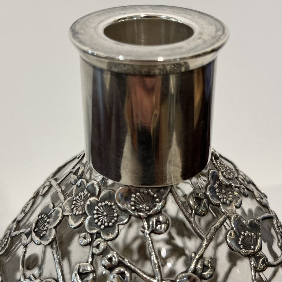 Carafe japonaise  en verre et argent sakura - Japon-photo-2