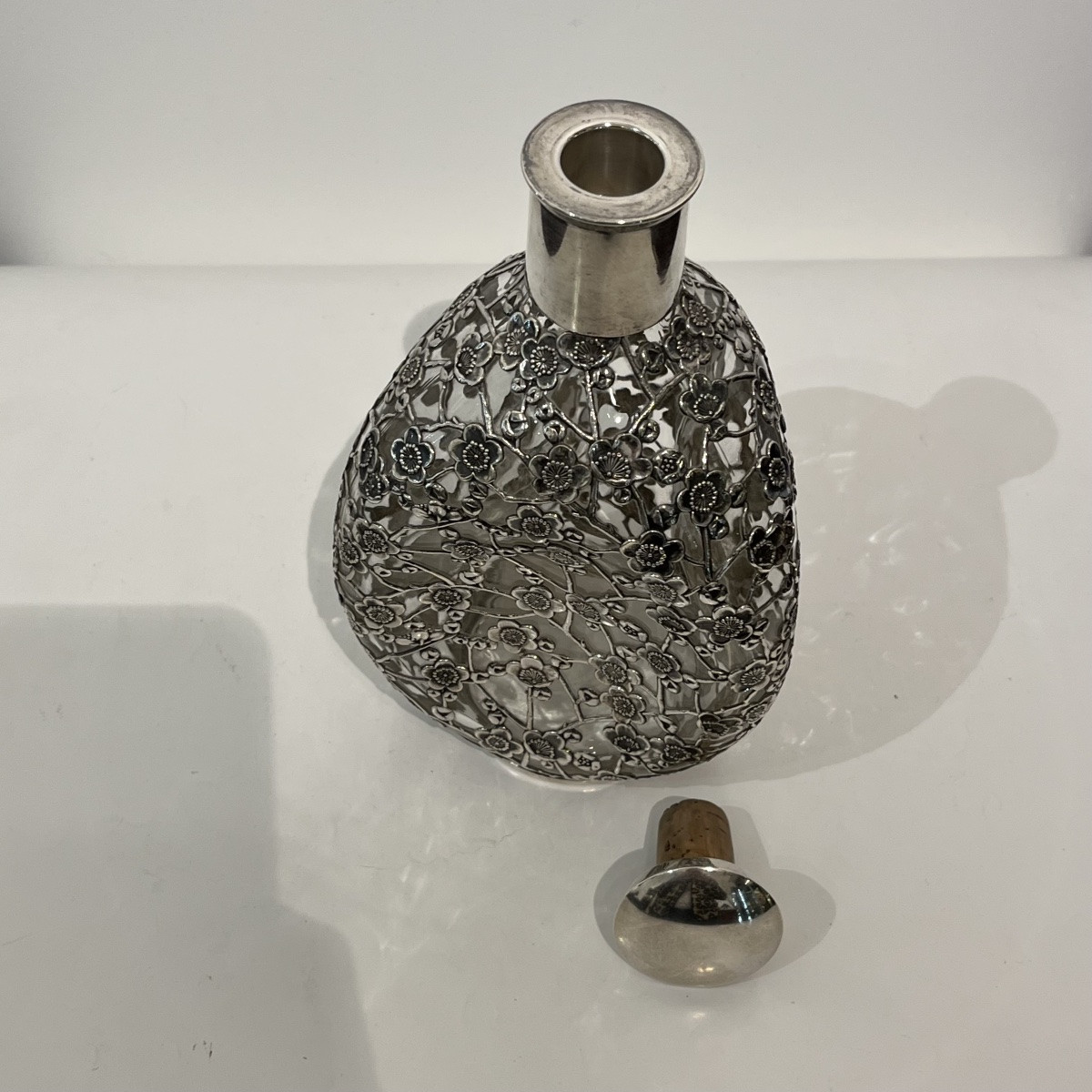 Carafe japonaise  en verre et argent sakura - Japon-photo-3