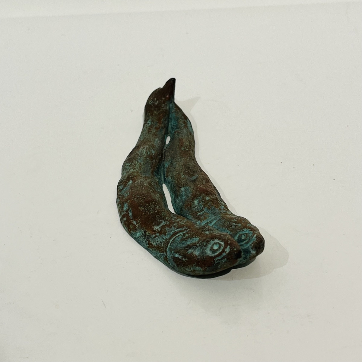 Japanese Bronze Paperweight With Two Fish - Japan-photo-1