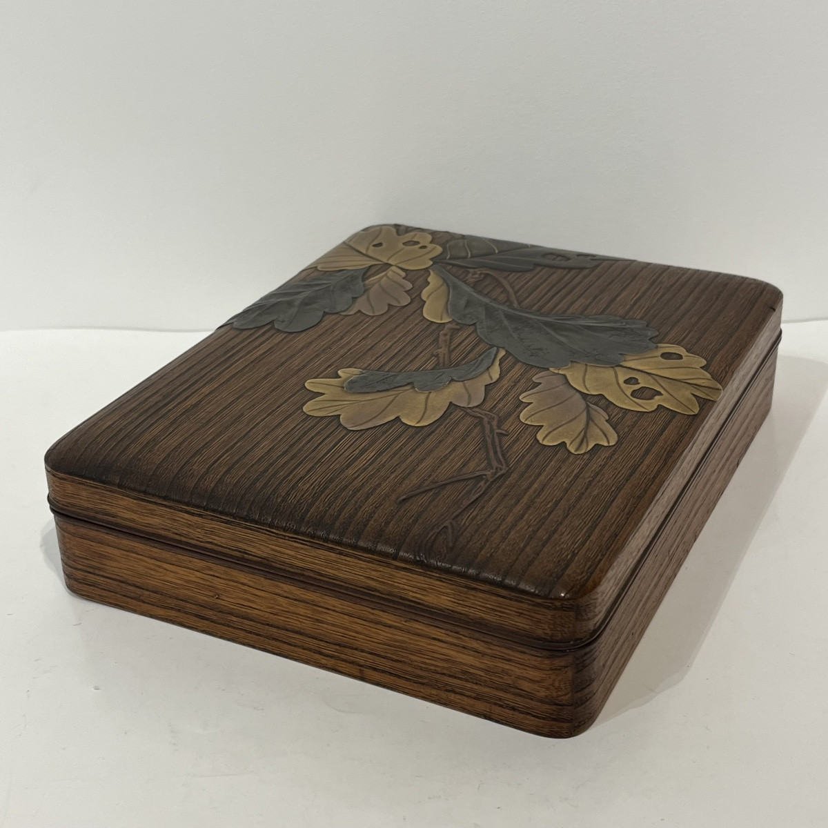 Suzuribako feuilles de chêne, boîte à calligraphie - Japon-photo-6